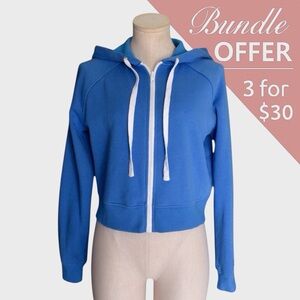Wild Fable Blue Cropped Hoodie Sweatshirt